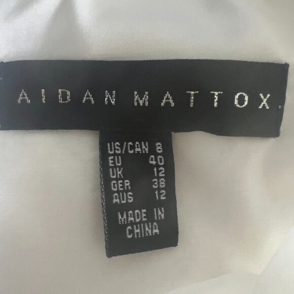 Aidan Mattox White Sequin Fringe Cocktail Dress Gatsby Glam Party Size 8 - Picture 5 of 6